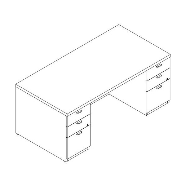 Groupe Lacasse Desk, Classic Handle, 60inWx30inDx29-1/2inH, Sahara LAS71KUF3060UFR - main